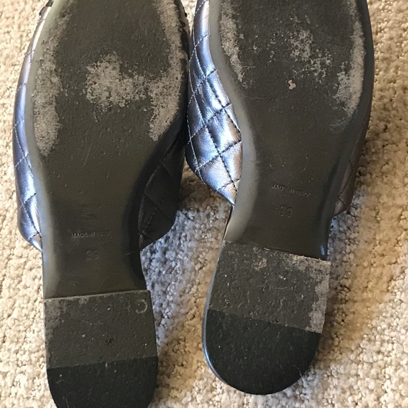 CHANEL GREY METALLIC MULES - Picture 7 of 7